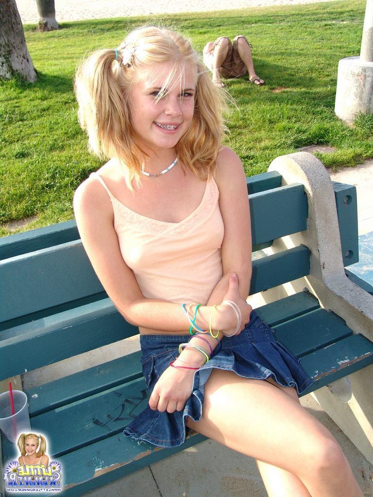 15P Eighteen year old shows panties and tits on beach