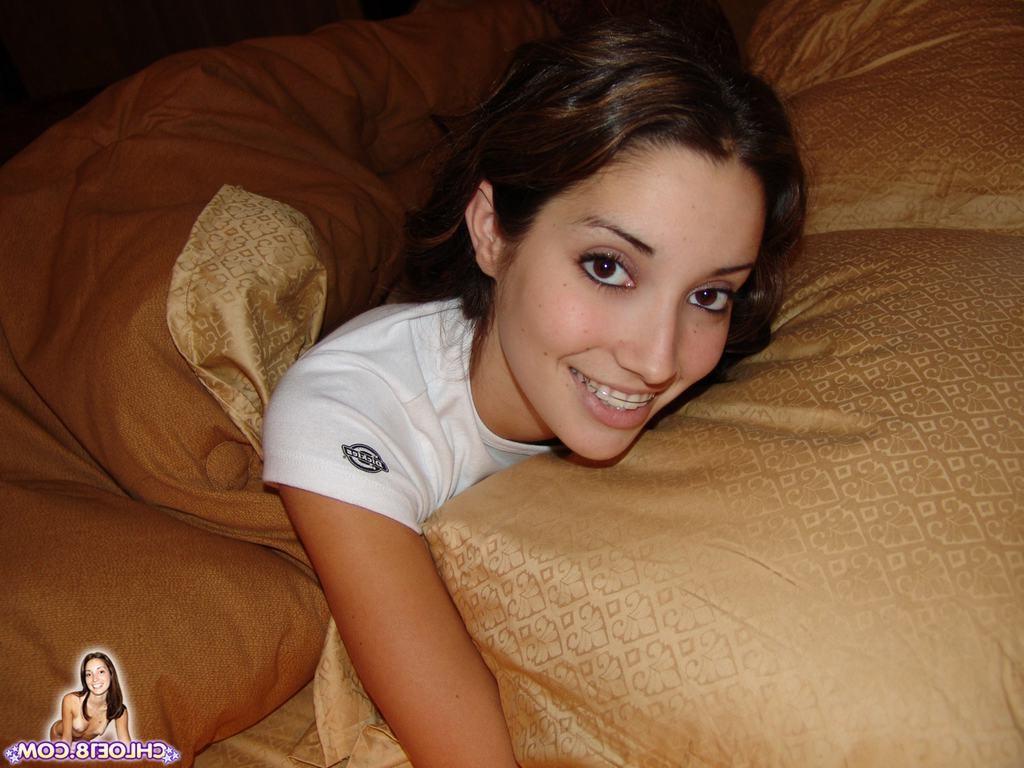 15P Tiny titted eighteen year old drops pink panties to spread pussy
