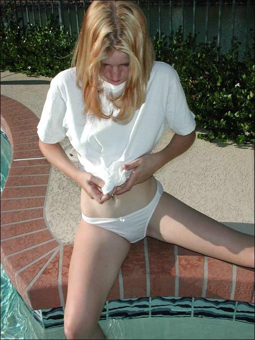 16P Teen shows her cum stained panties