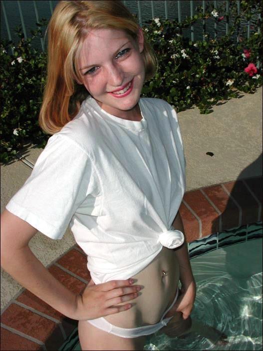 16P Teen shows her cum stained panties