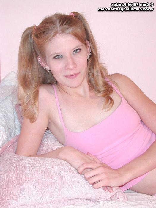 16P Teen shows her cum stained panties
