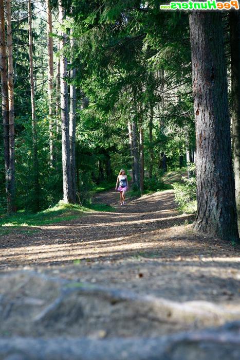 16P Lustful teen doll gets nude and pees on a quiet forest glade