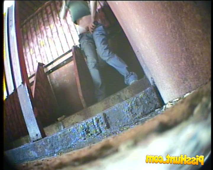 14P Chick with perfect ass pees in dirty public toilet 