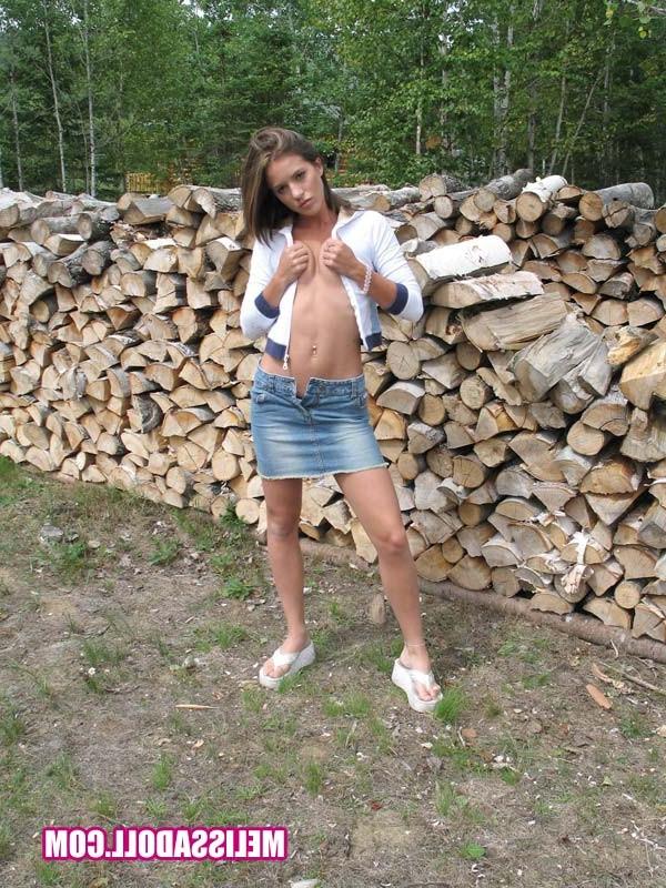 14P Fantastic brunette teen Melissa Doll teasing with her body