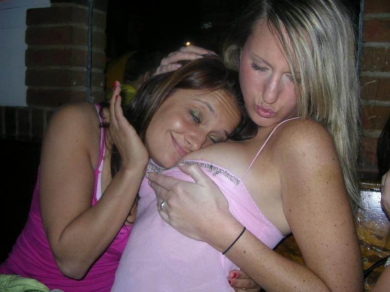 12P Drunk college teens partying, flashing, and going topless
