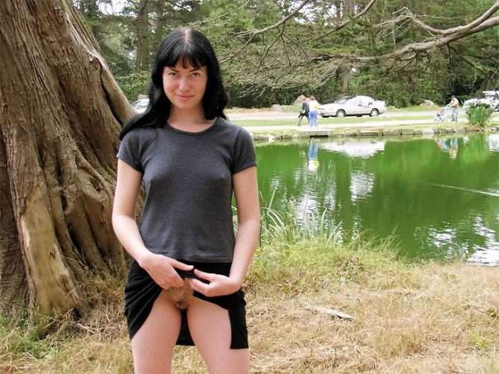 16P Shy Violet Not Too Shy to Lift Shirt n Skirt in Park