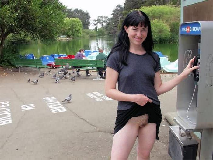 16P Shy Violet Not Too Shy to Lift Shirt n Skirt in Park