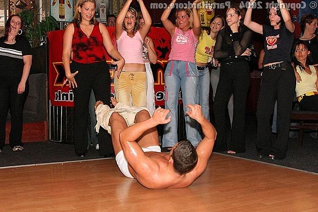 16P Male stripper having fun with local girl in disco