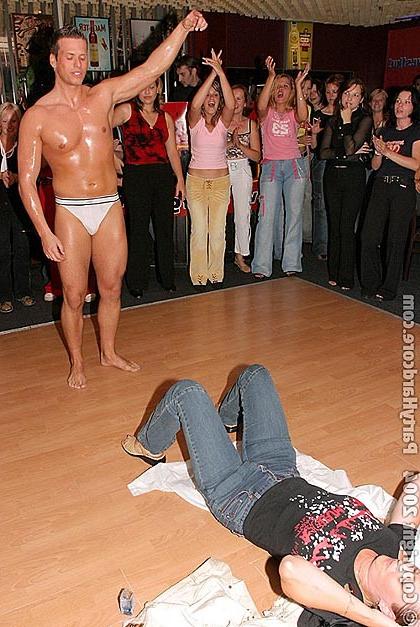 16P Male stripper having fun with local girl in disco