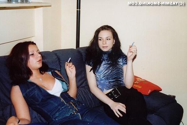 16P Two teens smoking on the couch