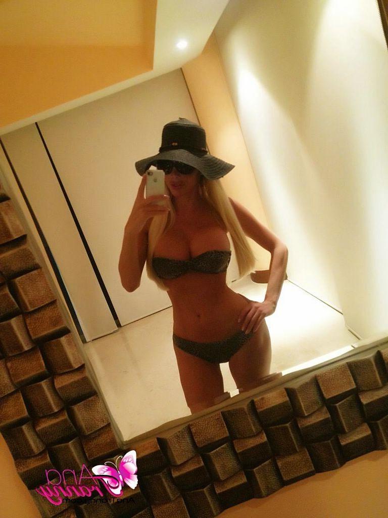 12P Big titty shemale mirror self pics of her long cock