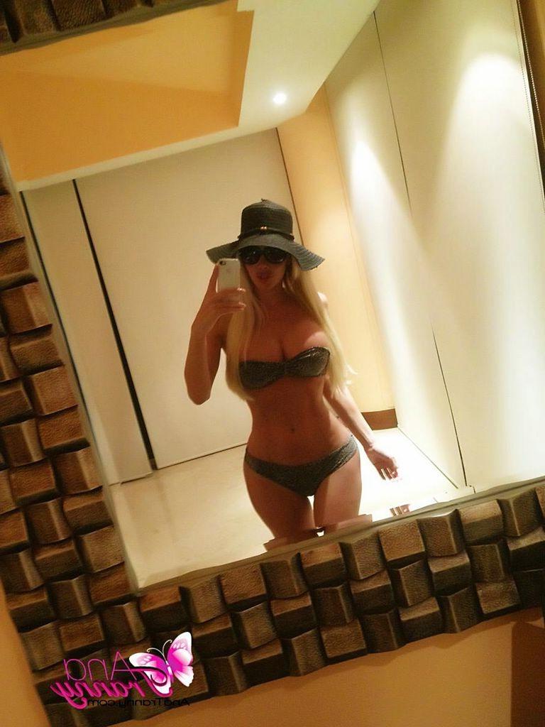 12P Big titty shemale mirror self pics of her long cock