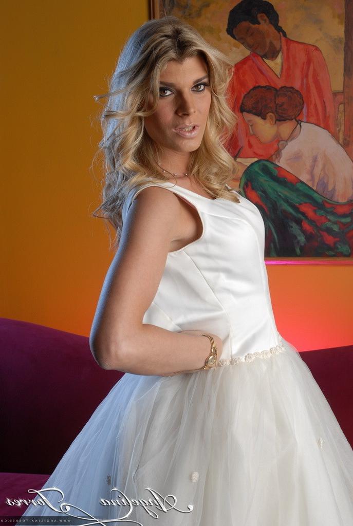 16P Beautiful shemale on wedding night gives bj