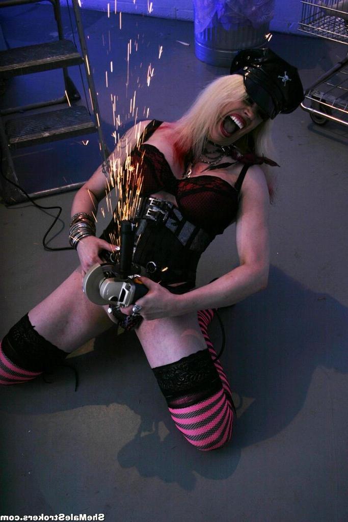 15P Hard cock heavy metal blonde shemale dick stroker