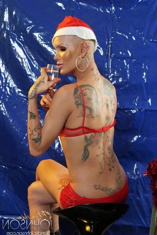 13P Bald Shemale Blondie Johnson is a hot nude Santa