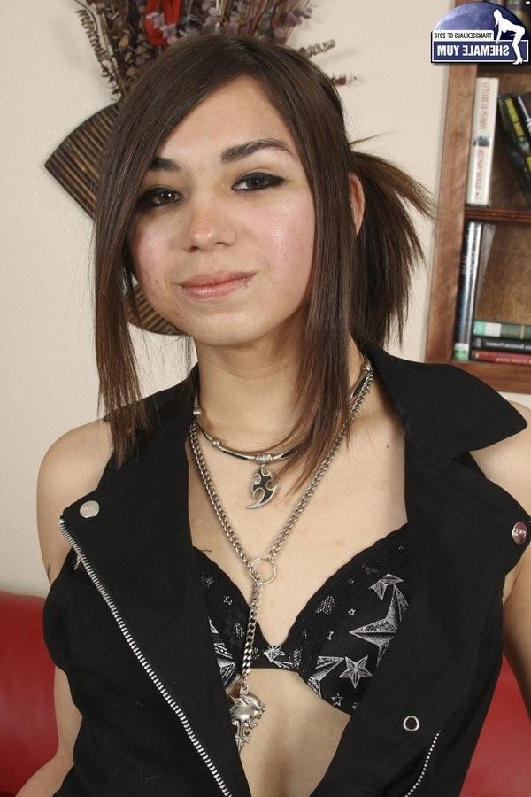 15P Charming New Shemale Ryoko Teases Her Rock Hard Cock