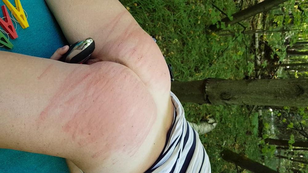 9P Home spanking and marks after