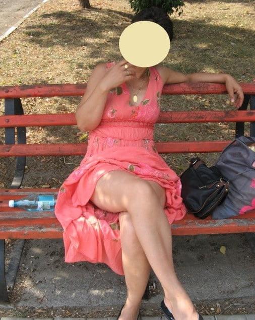25P Sexy matures on a park bench