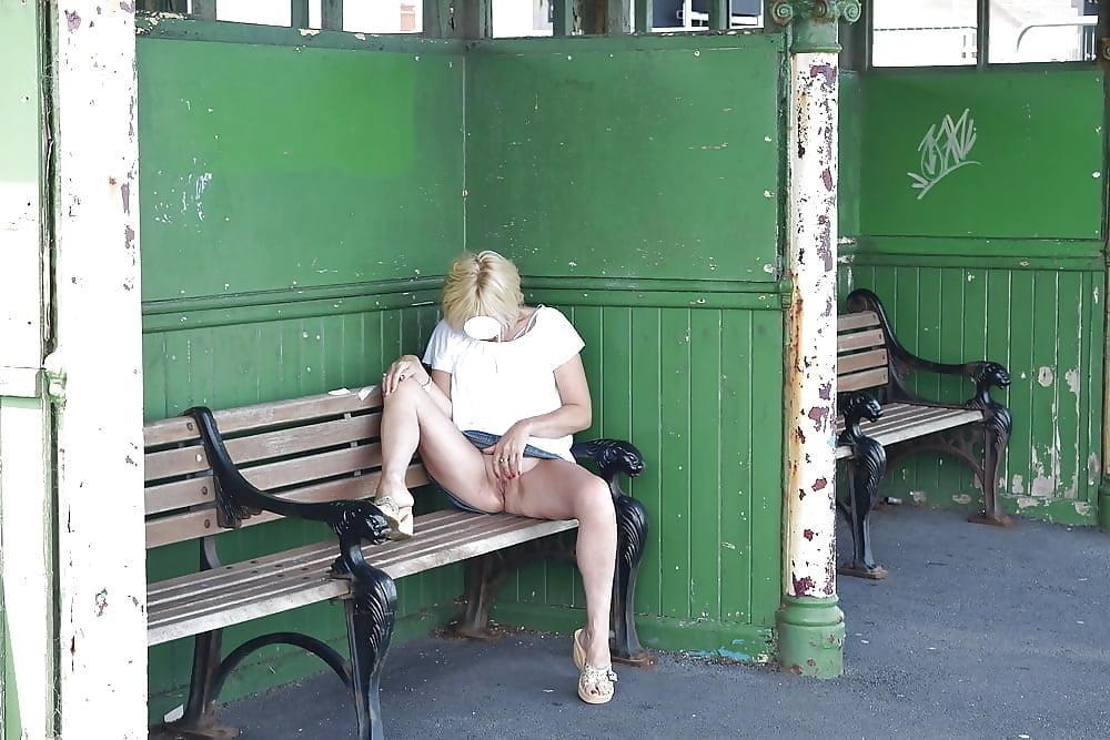 25P Sexy matures on a park bench