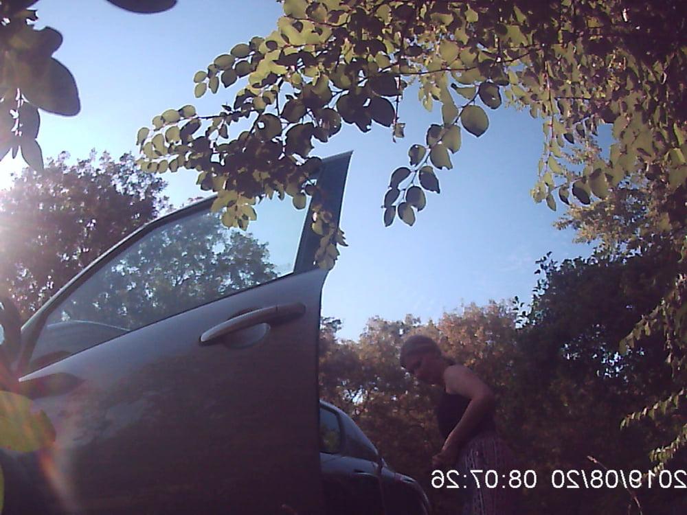 25P peeing in nature hidden camera