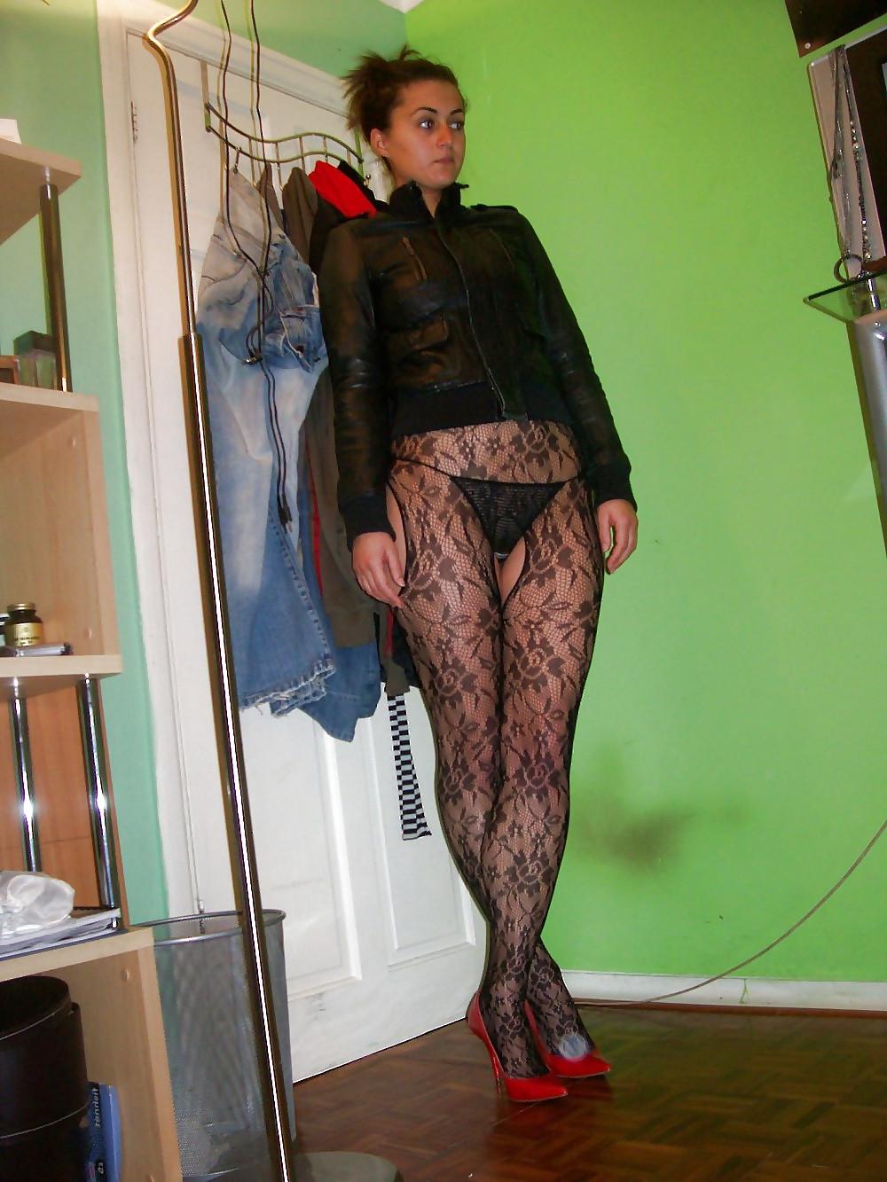 25P Black lace body