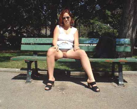 20P Mature flashers on park benches