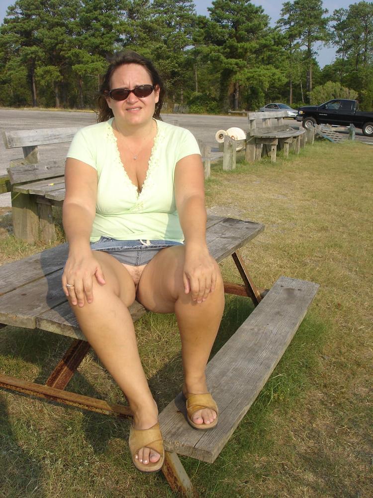 20P Mature flashers on park benches