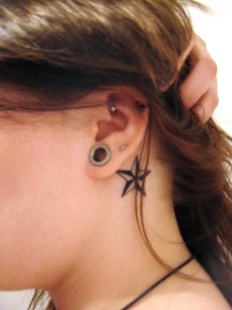 25P Behind the ear.