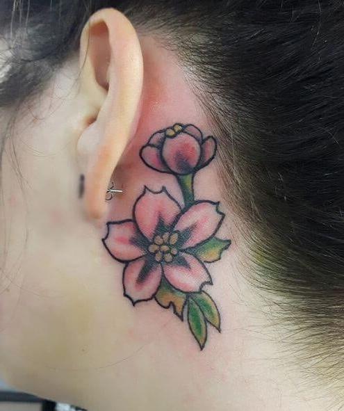 25P Behind the ear.