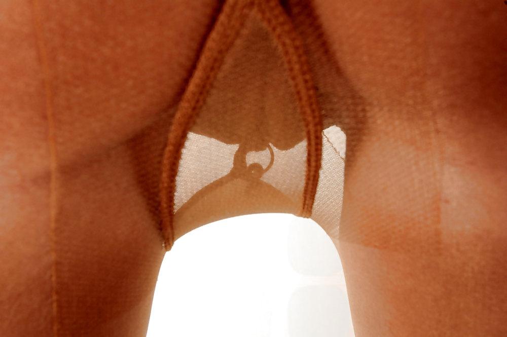 8P Stella pierced pussy in pantyhose