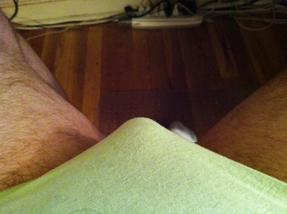 15P Small Penis in Green Panty with wet Panties and Cum