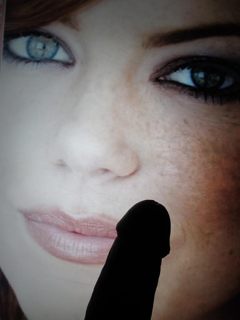 10P Cumshot over EMMA STONE