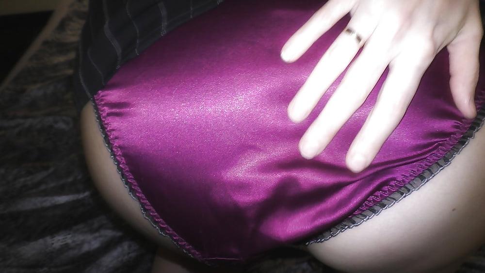 14P Double satin blouse and satin panty play masturbation