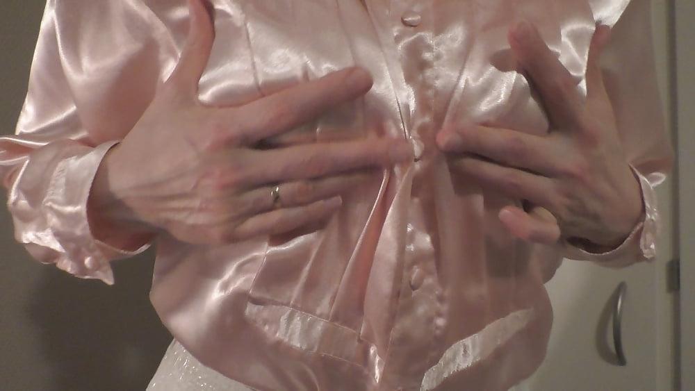 14P Double satin blouse and satin panty play masturbation