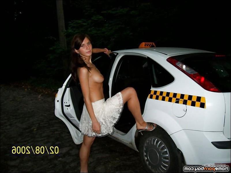 7P Nude hottie on the car