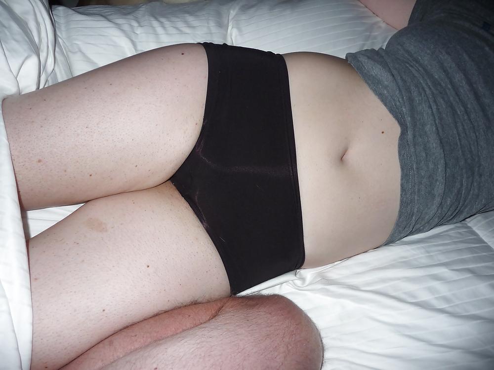 12P Wife's ass in black boy shorts!