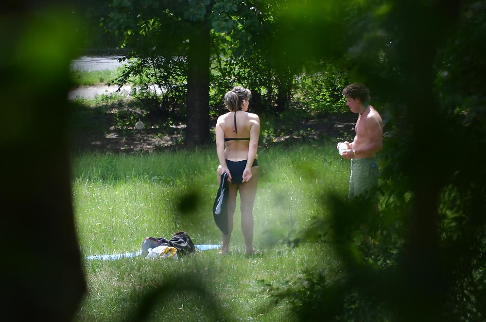 25P Girl sunbathing in the park I