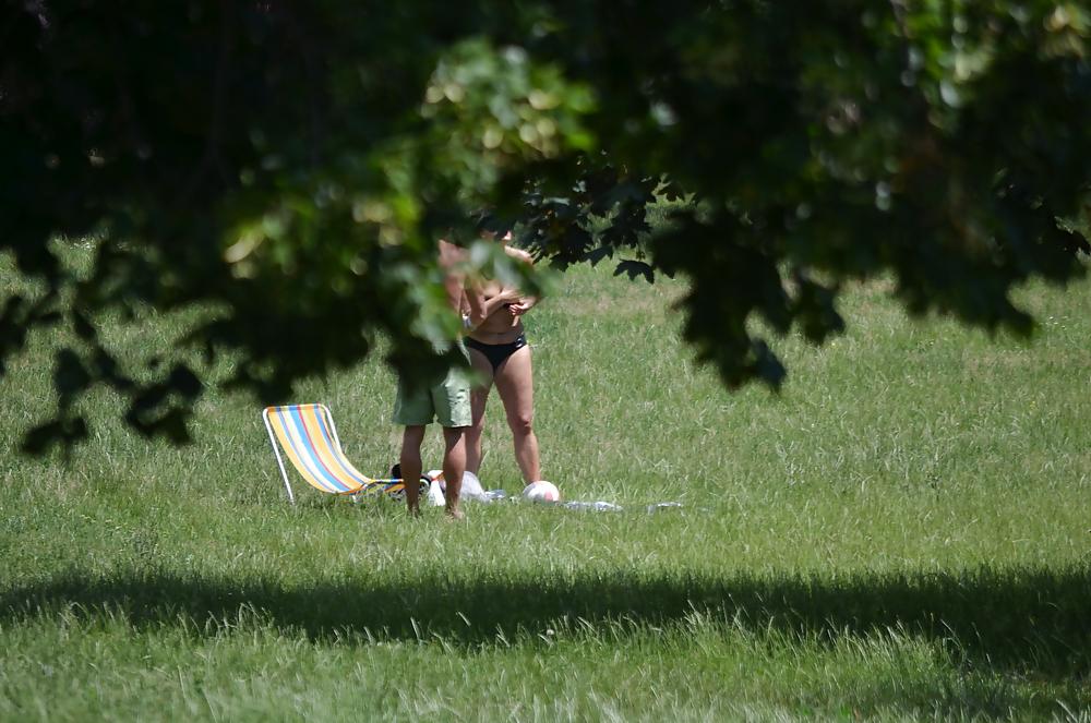 25P Girl sunbathing in the park I