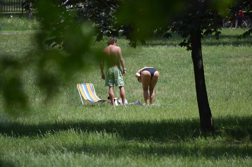 25P Girl sunbathing in the park I