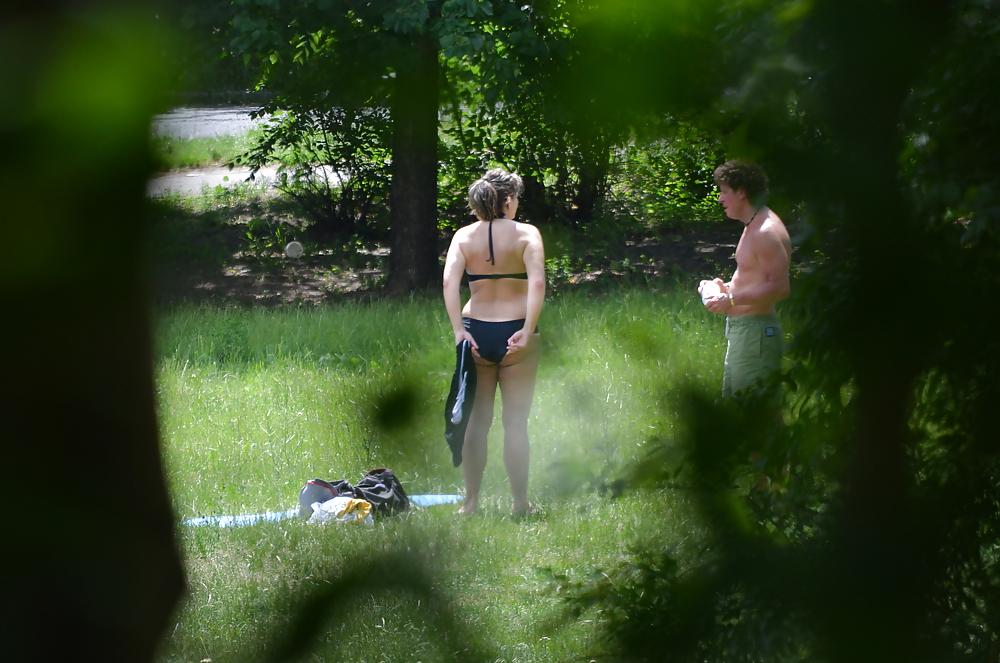 25P Girl sunbathing in the park I