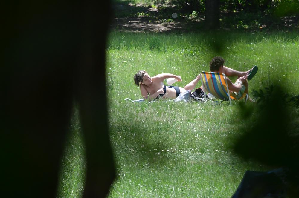 25P Girl sunbathing in the park I