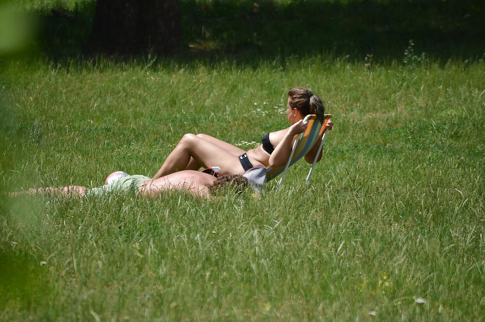 25P Girl sunbathing in the park I
