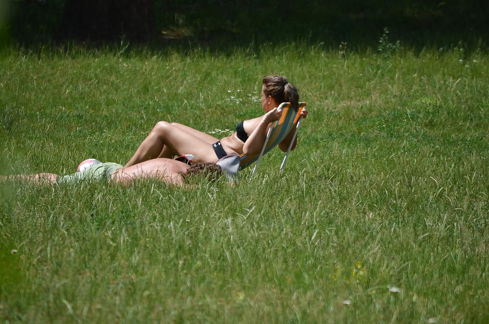 25P Girl sunbathing in the park I