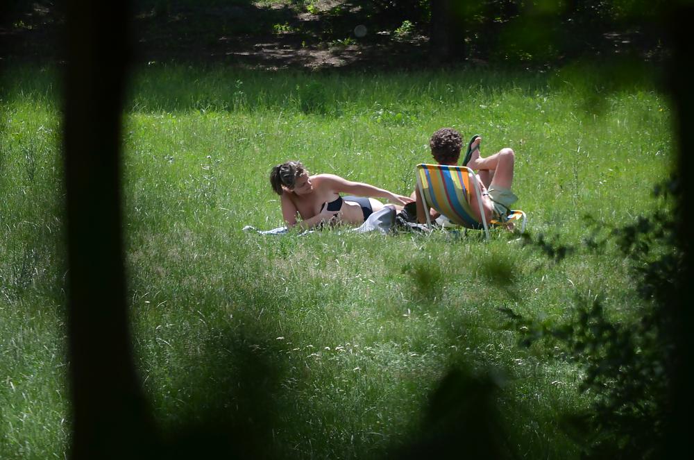 25P Girl sunbathing in the park I