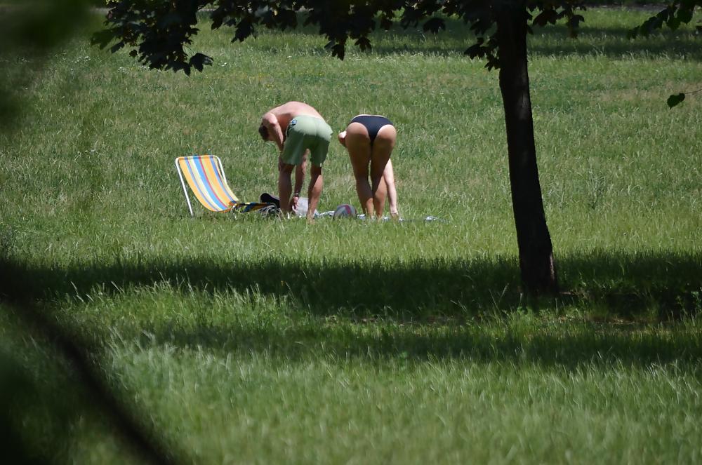 25P Girl sunbathing in the park I