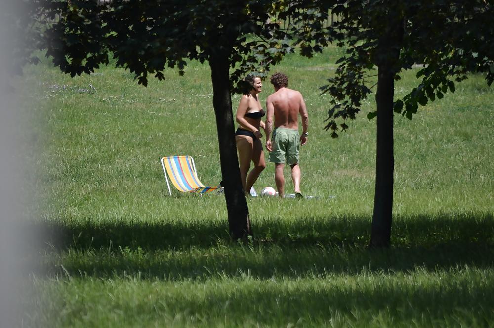 25P Girl sunbathing in the park I
