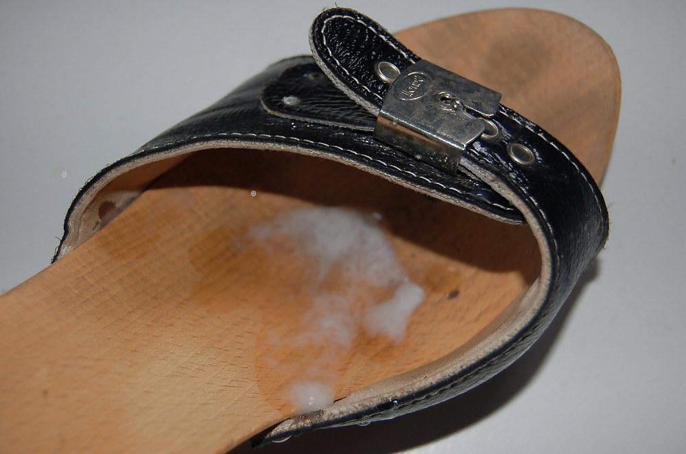 5P Shoejob with high heeled clogs wooden pantoletten