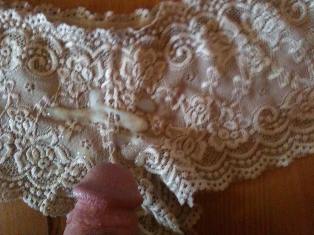 10P Cumming over a pair of wife's panties