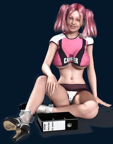 19P 3D -0051-  Cartoon - Erotic Illusions girl