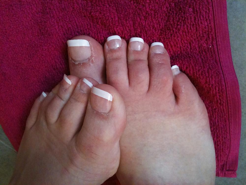12P My french toe nails.